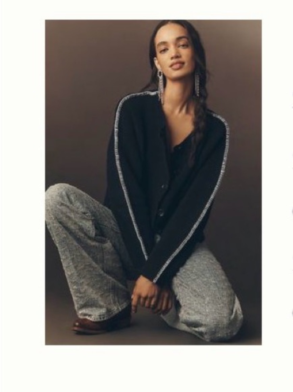 Anthropologie- PILCRO Whipstitch Cardigan Sweater- NAVY